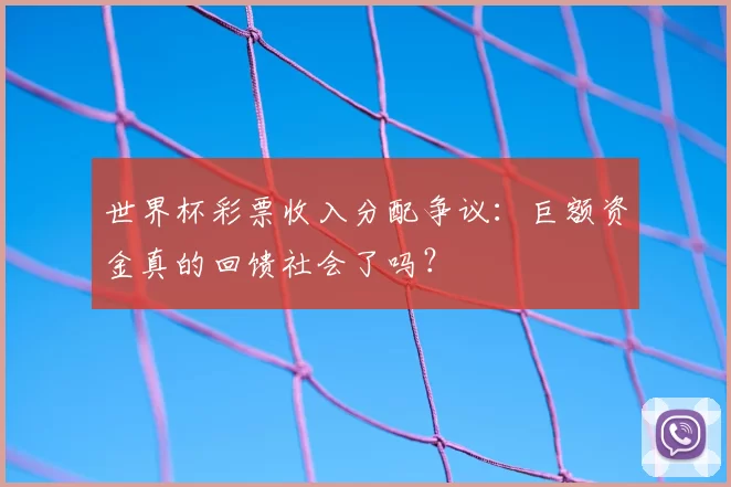 世界杯彩票收入分配争议:巨额资金真的回馈社会了吗?
